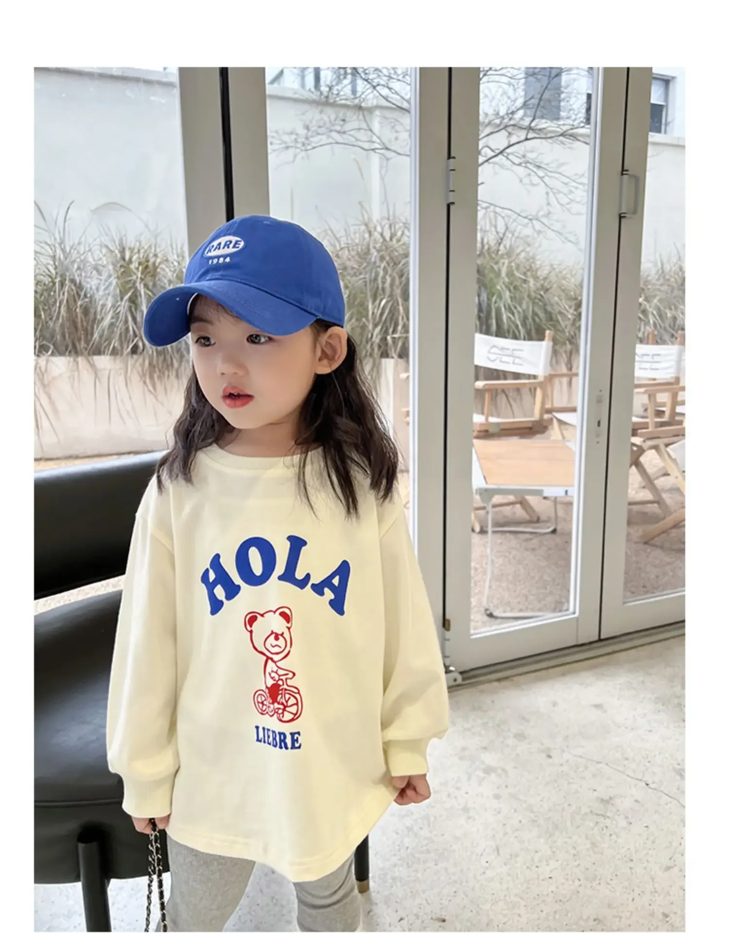Herbstliches modisches Sportset für Kinder: Baby-Mädchen-Pullover + Leggings, zweiteiliges Set, Kleinkind-Mädchen-Kleidung mit Cartoon-Alphabet-Motiv – Detail 7
