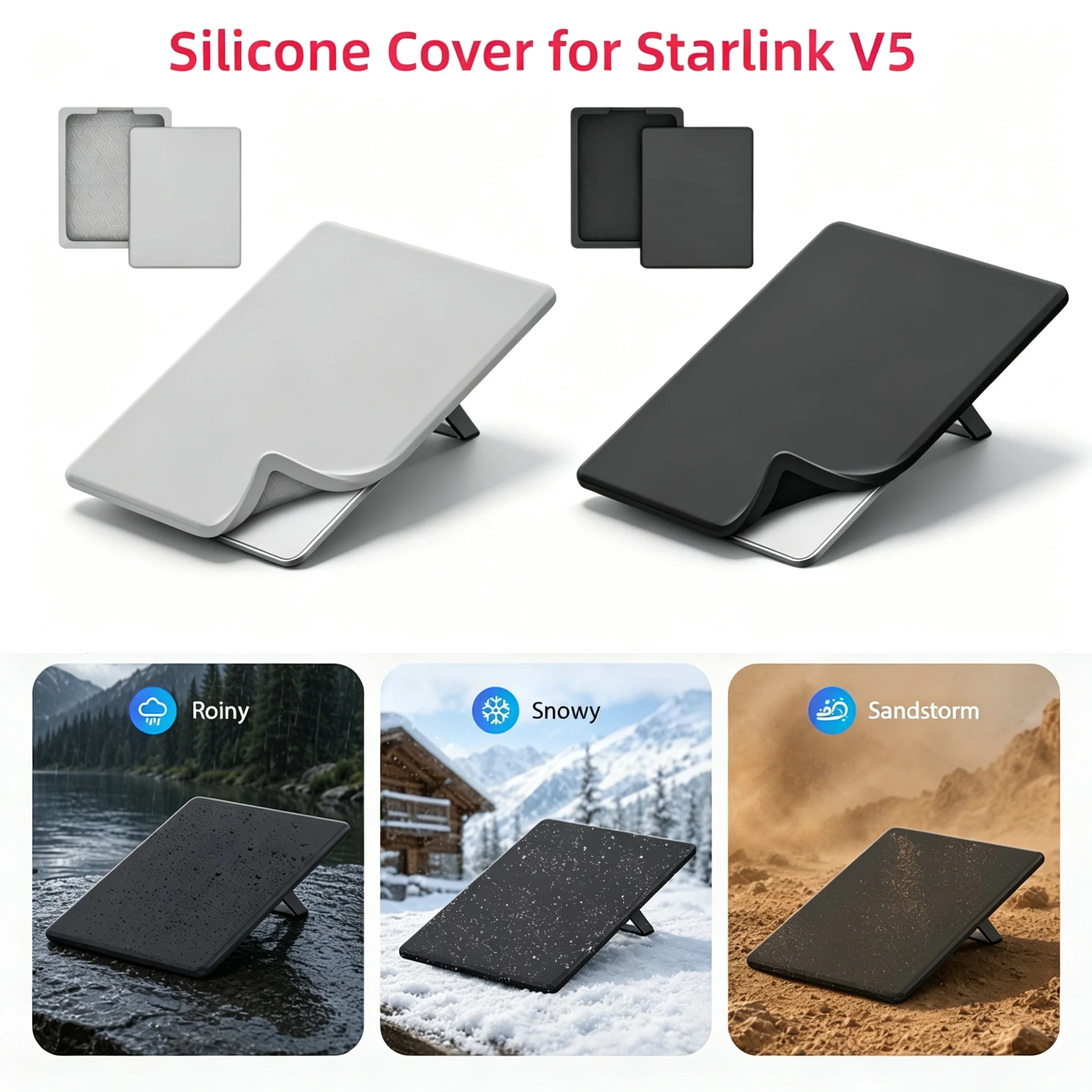 For Starlink V5 Accessories Shockproof Protective Case Silicone Antenna Protective Cover Anti Scratch for Starlink V5 Dish