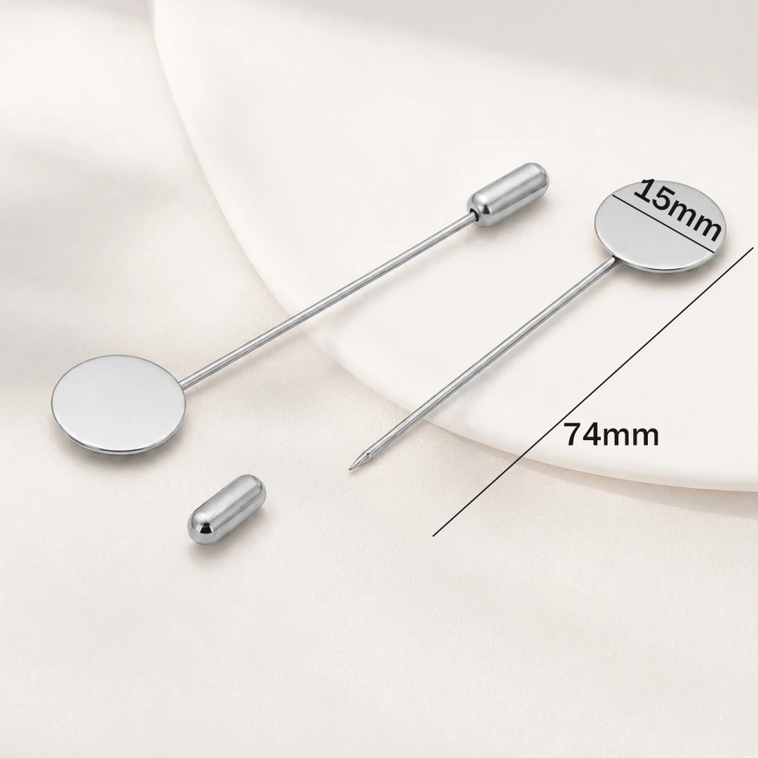 10pcs Stainless Steel Tray Lapel Pin Stick Craft Lapel Pin Base for Men Women Suit Tie Hat Scarf DIY Costume Jewelry Accessories