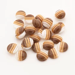 New Fashion 40pcs 12mm White Coffee Colors stripe Style Flat back Resin Cabochons Fit 12mm Cameo Base Cabochons-G2-11