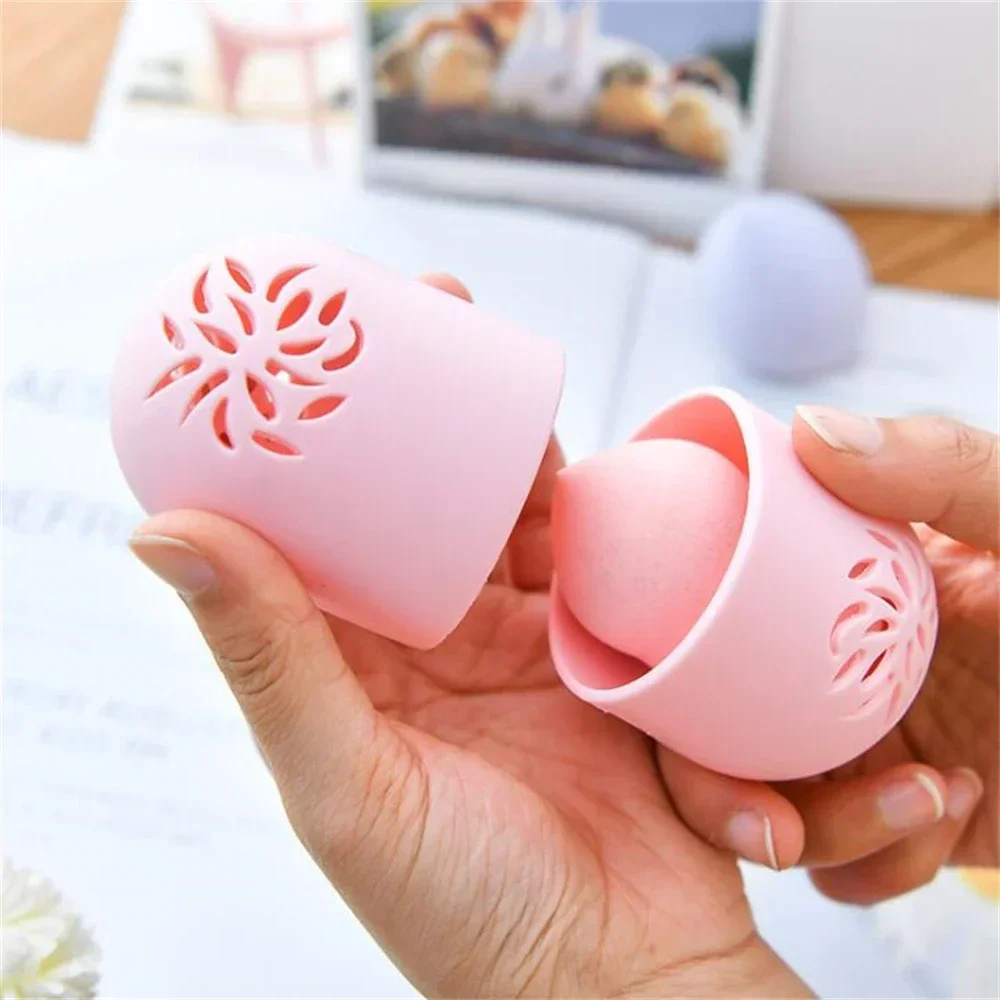 1Pc Portable Silicone Beauty Sponge Storage Box Makeup Blender Holder Cosmetic Puff Cleaning Drying Case Make Up Accessories