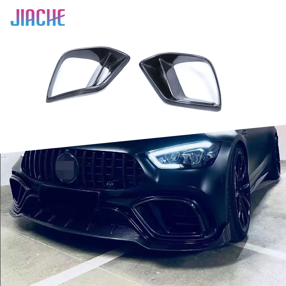 

JIACHE Carbon Fiber Front Bumper Fog Lamp Air Vent Trim For Benz AMG GT63 GT63S 4Door 2019-2023 Front Bumper Trim