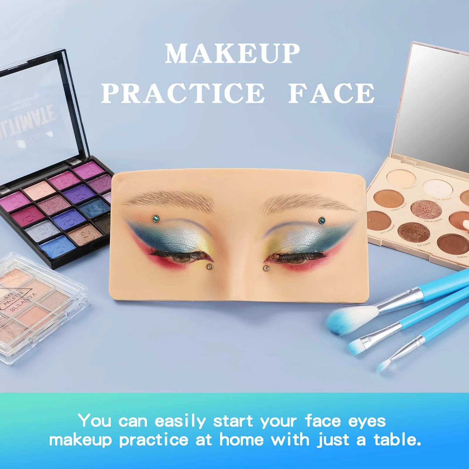 

DQFART 3D реалистичная силиконовая панель для макияжа для лица и глаз, панель манекена, реалистичная модель с бежевой текстурой для начинающих, визажист