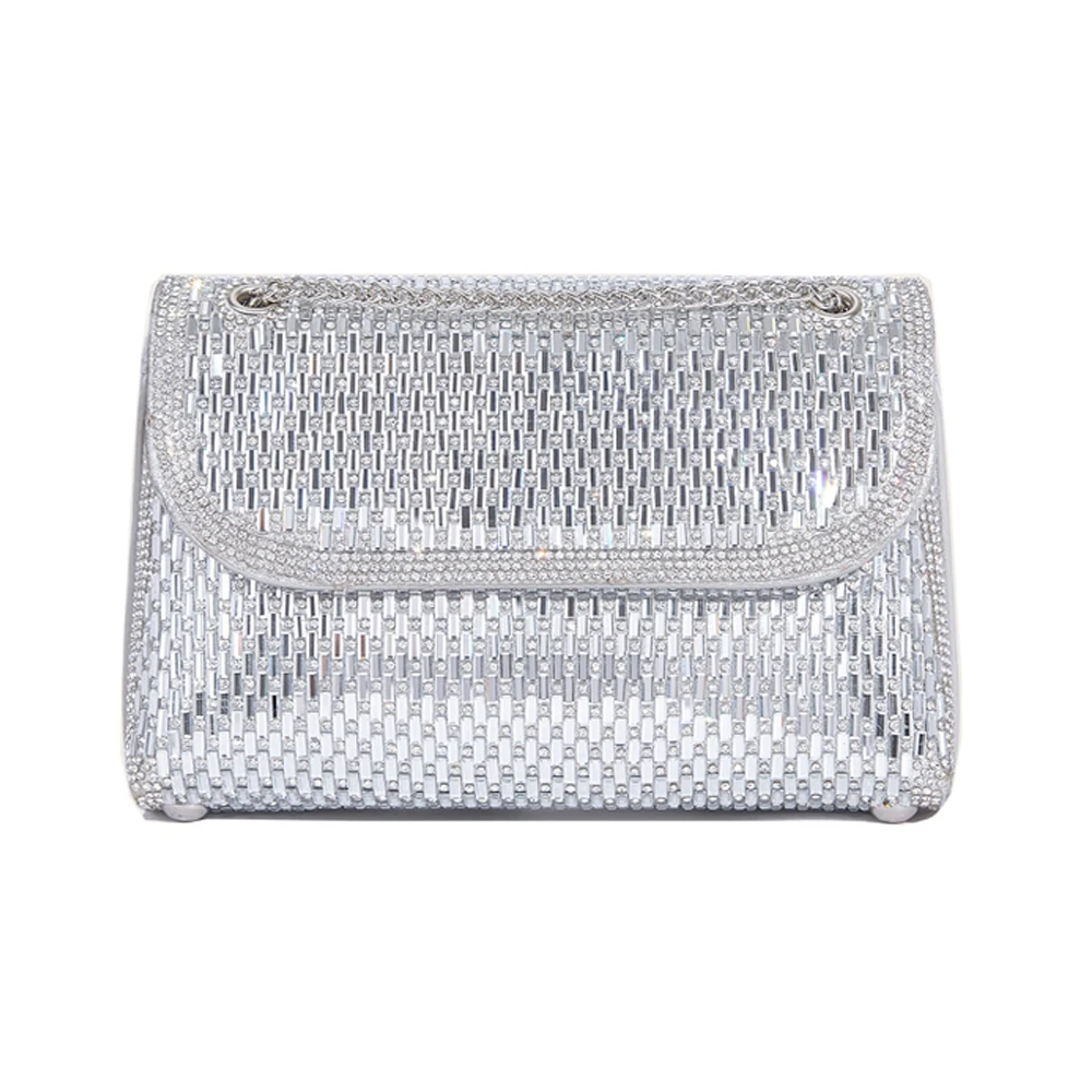 

Rhinestone Evening Bag Fashionable Shining Shoulder Bag Party Women's Chain Bag All-matching Casual Crossbody Bag