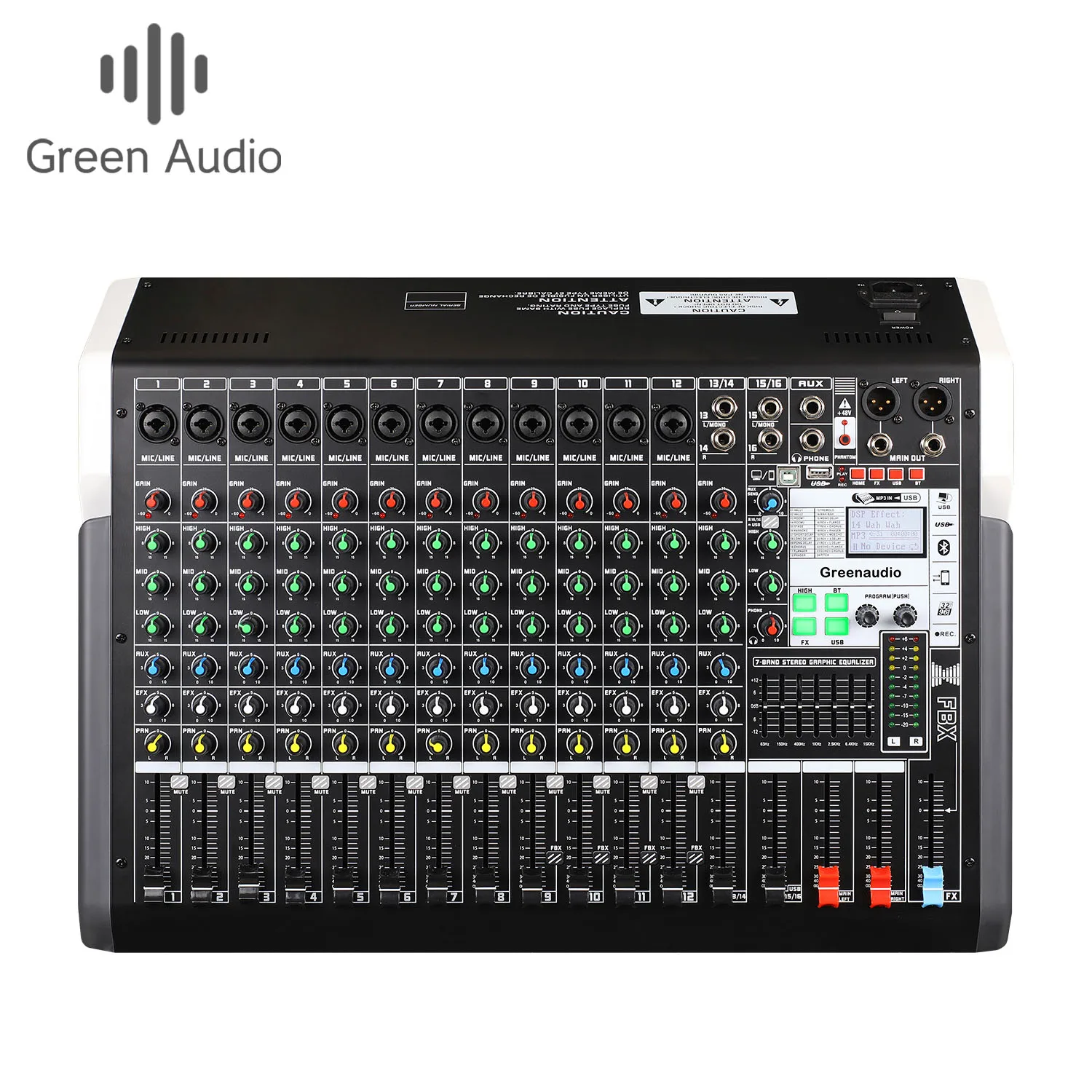 

GAX-TXS16 professional 16-channel DJ audio mixer with 24 kinds of DSP 7-band equalizer BT USB MP3 audio stage performance mixer