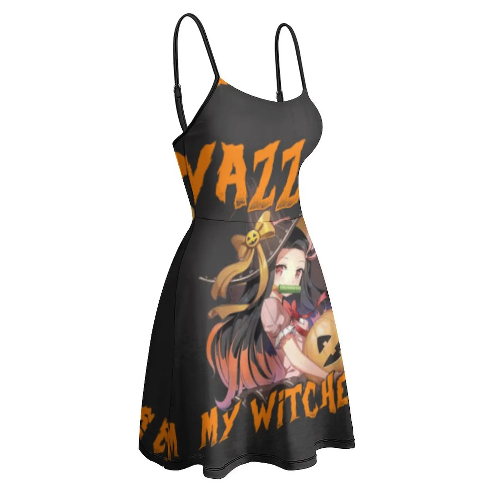 Sexy  Woman's Gown Strappy Dress Funny Halloween Puns Anime Wazzup My Witches Women's Sling Dress Creative  Clubs Humor Graphic