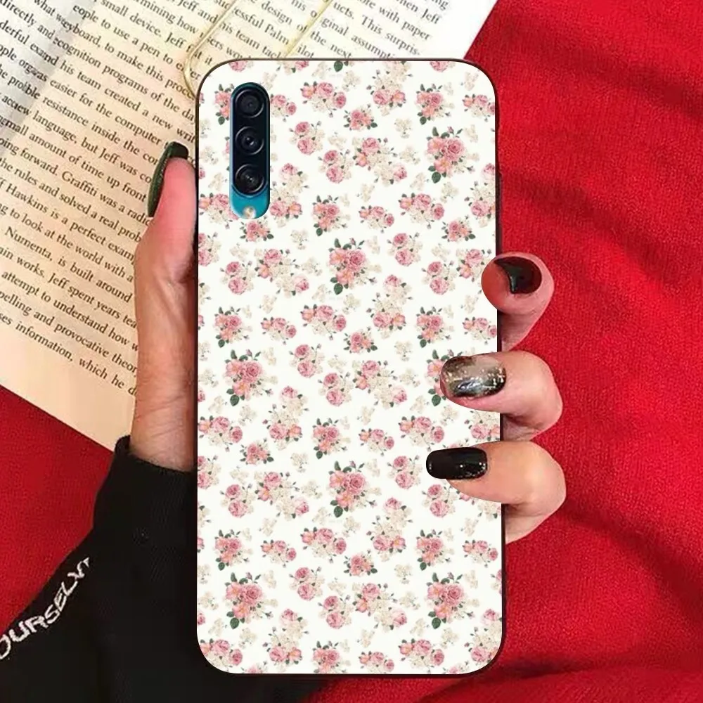 Funda de teléfono con patrón de flores para Samsung A 10 11 12 13 20 21 22 30 31 32 40 51 52 53 70 71 72 73 91 13