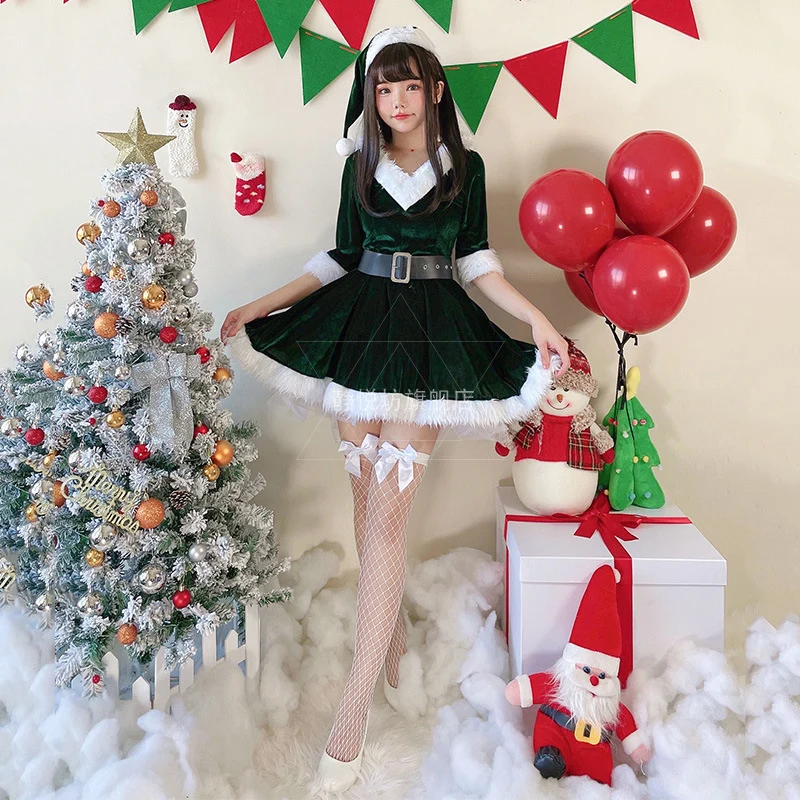 Christmas Cosplay Costume Santa Claus Sexy Butterfly Holiday Party Dressing Plus Size Disfraz Role Play Xmas Party Set Anime