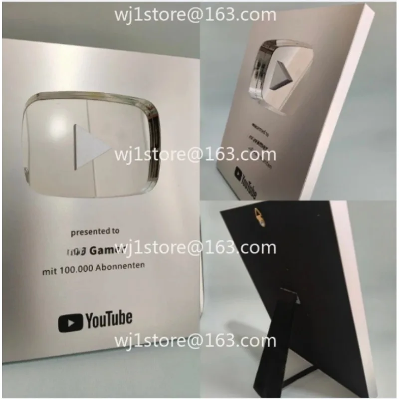 2026New YouTube Play Button Award UV Printed Graphic Metal Shields Trophies Excellent Recognition Acknowledgment