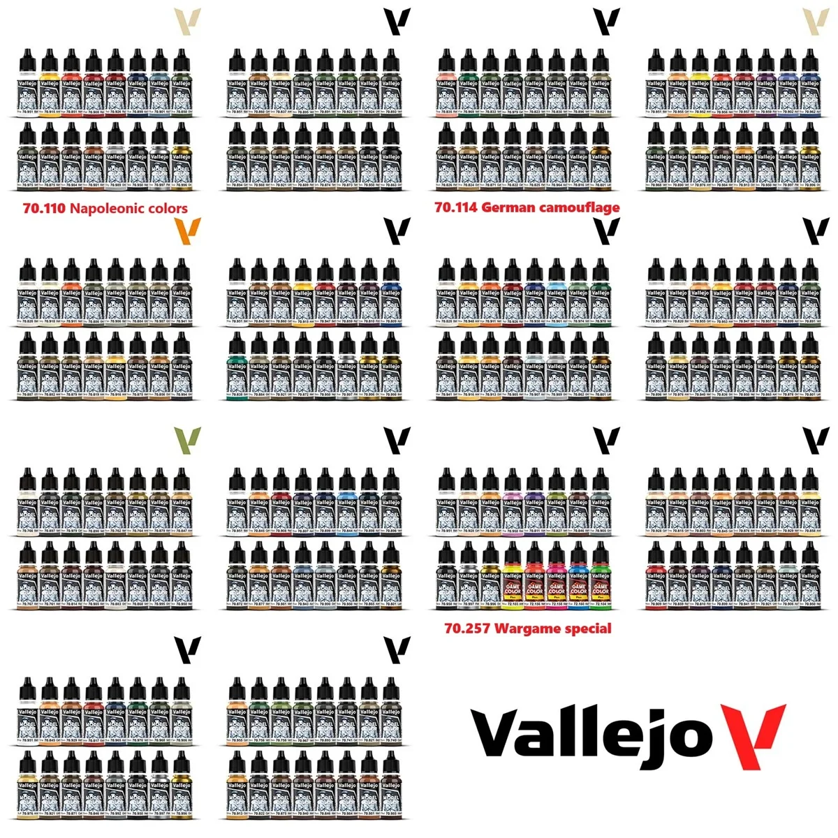 Vallejo- Model Color Acrylic Paints Set |modeling for Fantasy and Wargame
