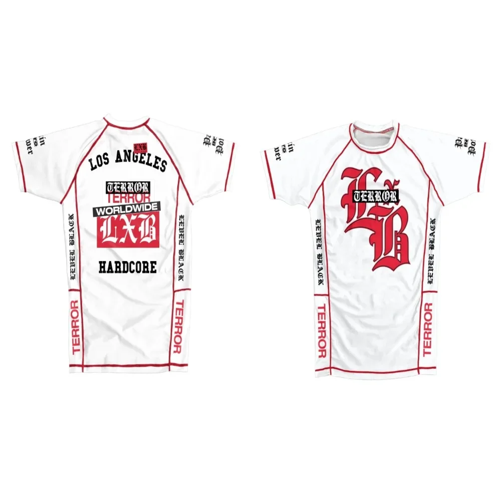 V1 LXB AJJ Black Rash Guard Quick Drying Gym T-shirt Levelxblack Jersey Vintage Men Women Tee Clothing Unisex Clothes Y2k Tops