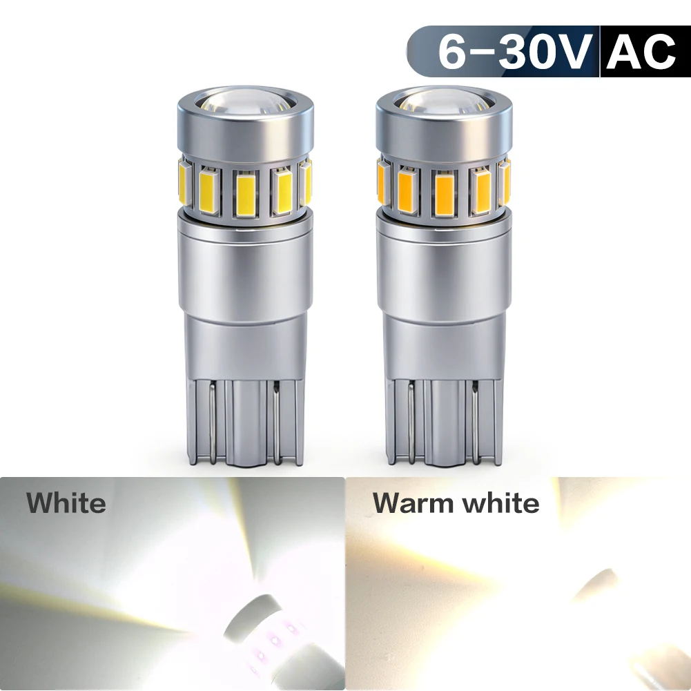 

T10 W5W LED 194 168 Bulb 6000K White Wedge-Type 12V Bulbs for Car License Plate Parking Lights Side Interior Lights 2-Pack