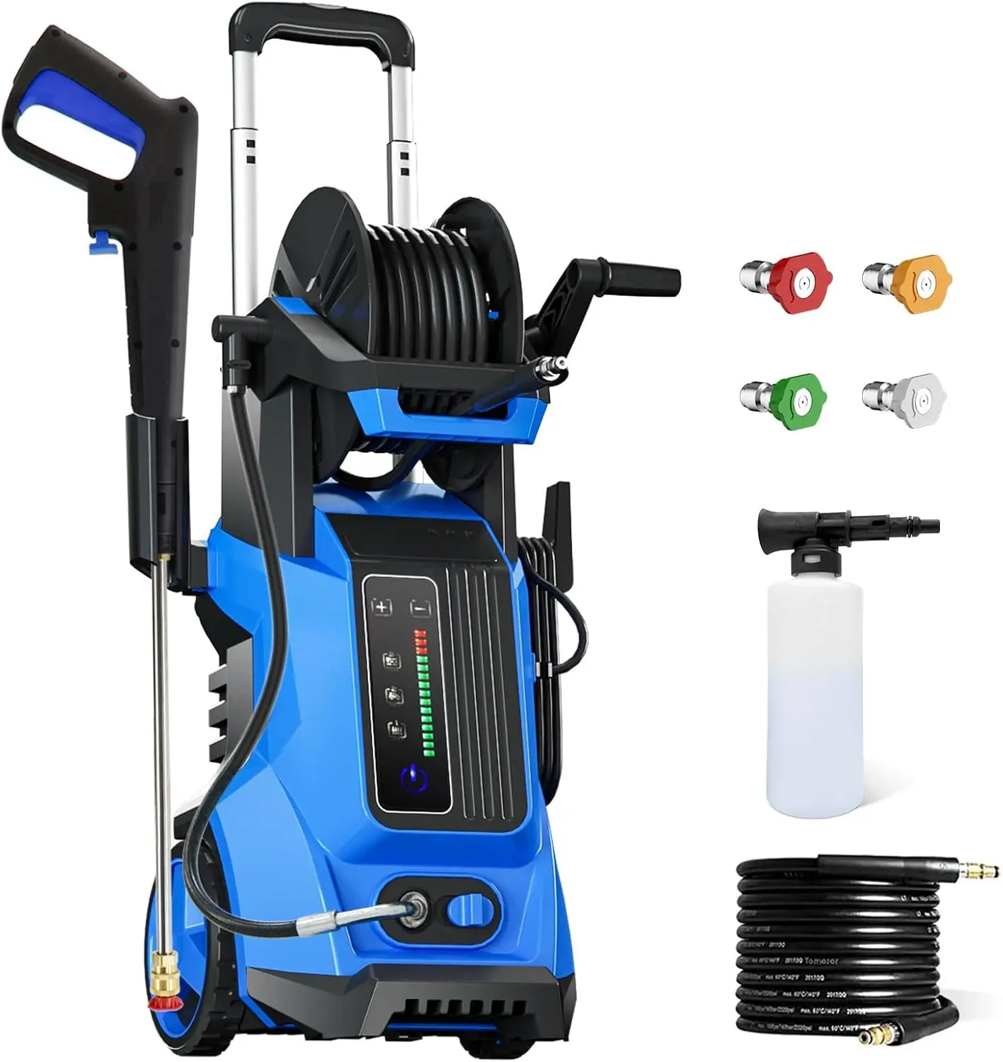 

Electric Power Washer 4800 PSI 3.2 GPM Pressure 4 Interchangeable Nozzles 3 Levels of Adjustment Effortlessly Car Water Washer