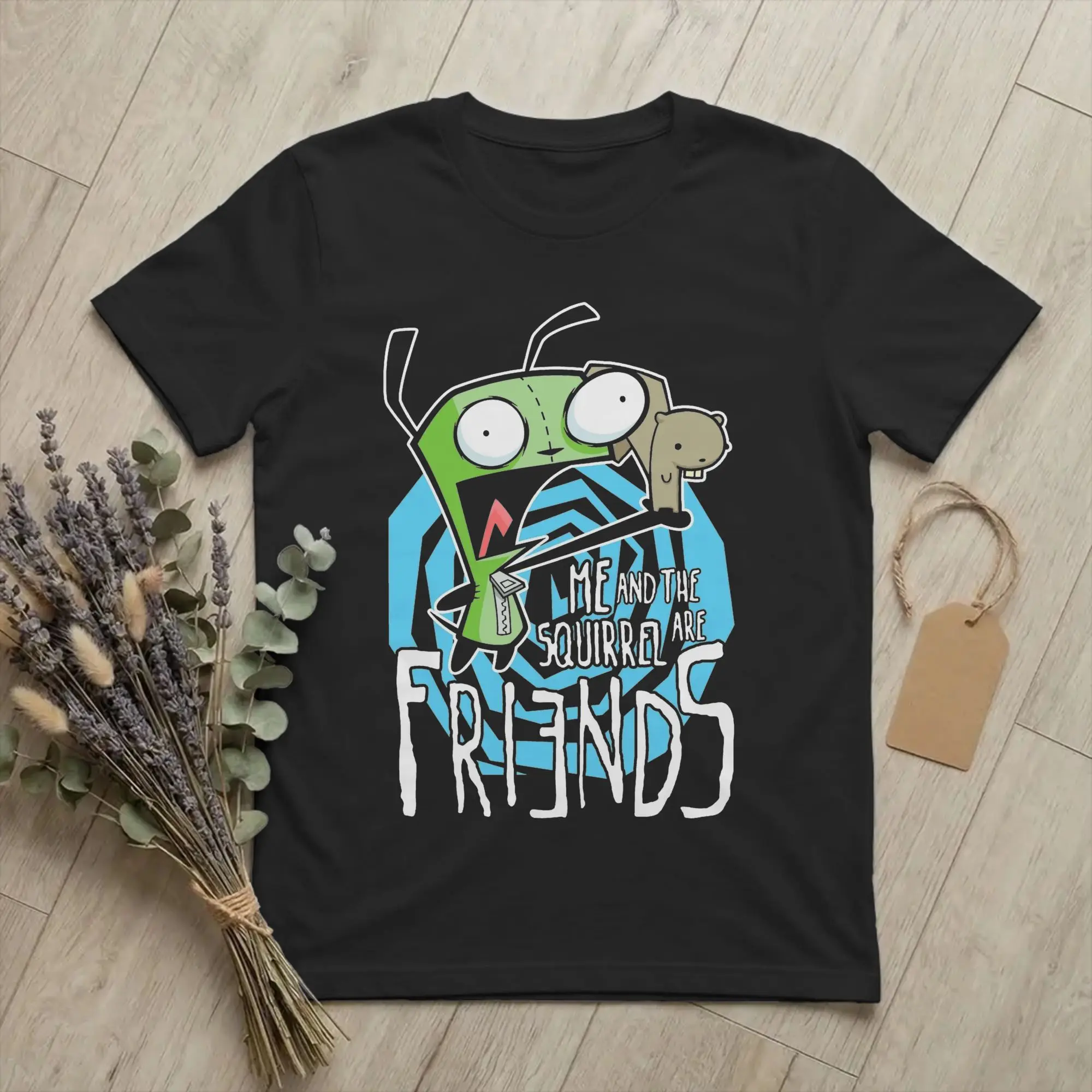 Invaders Zims Men Women's T Shirts GIR Vintage Tees Short Sleeve Crewneck T-Shirt Pure Cotton Original Clothing