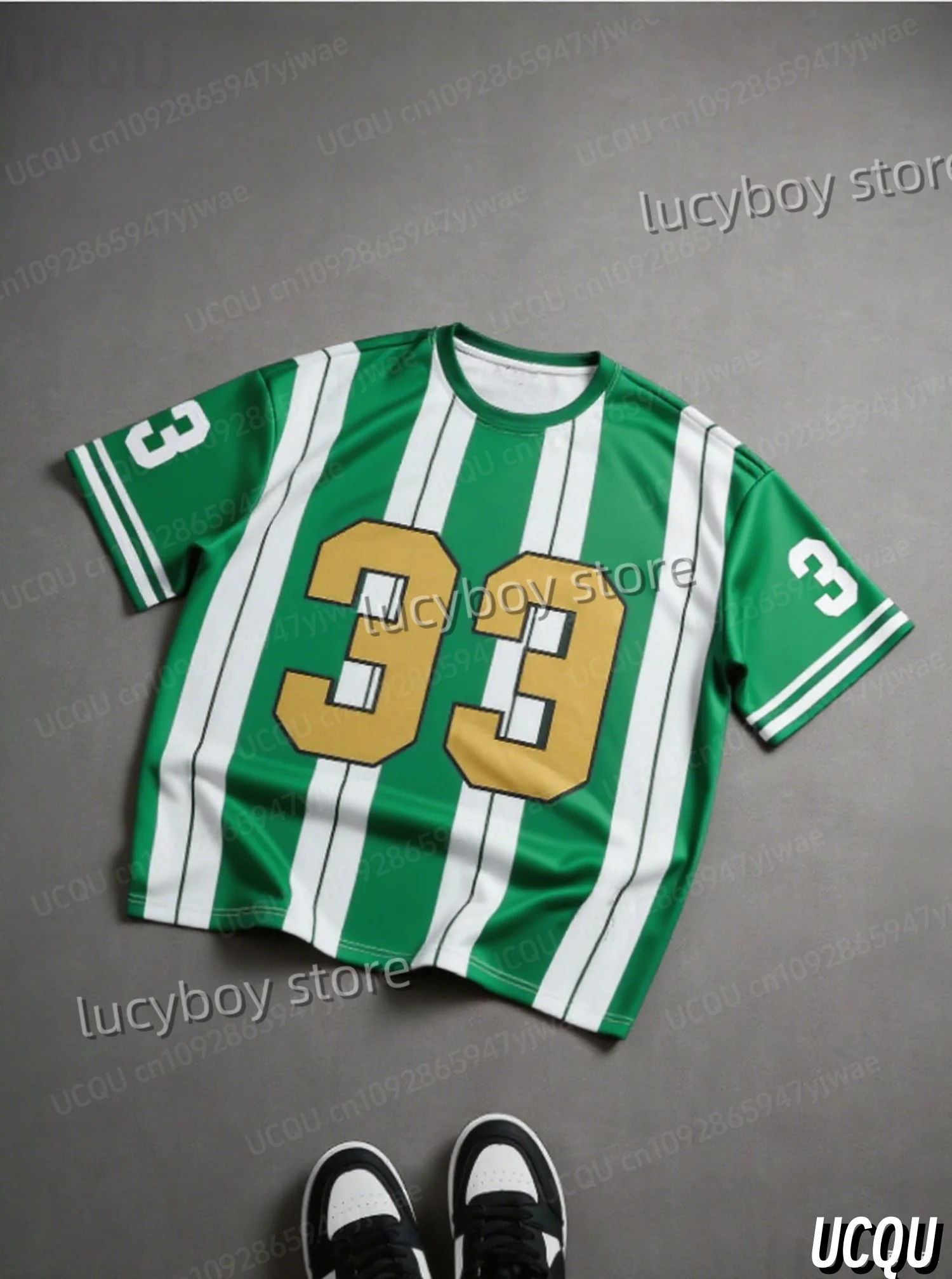 Hot Sell Men Color Block Sports O-Neck Short Sleeve Men's T-Shirt No.33 Print Men's Short-Sleeved Top Daily Street Mens T-Shirt