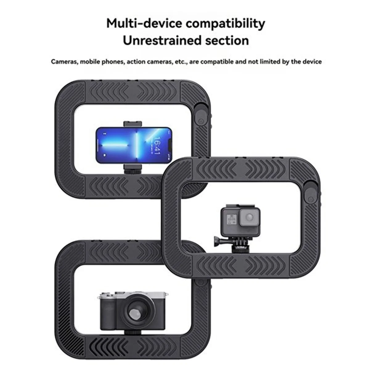 Three-Color Dimming Ring Fill Light with Desktop Tripod Rabbit Cage Selfie Light Bluetooth Selfie Reverse Charging -T44C