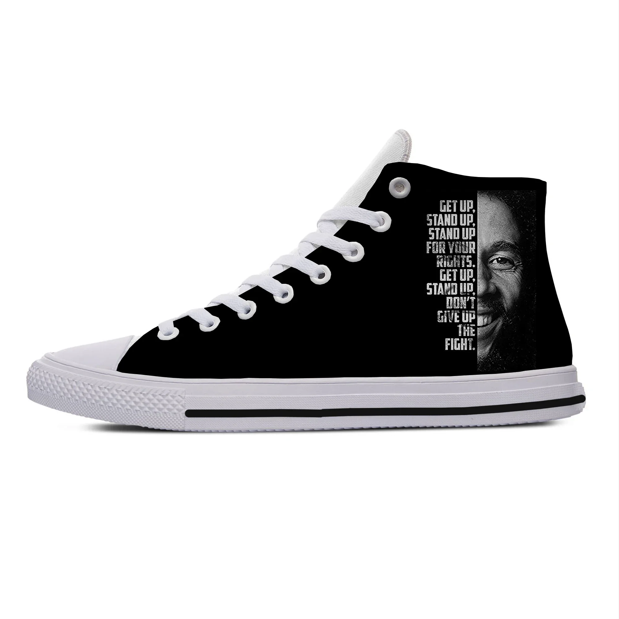 Hot Summer Cool Get Up Stand Up Bob Marley High Top Latest Canvas Shoes Men Women Casual Sneakers Classic Board Shoes