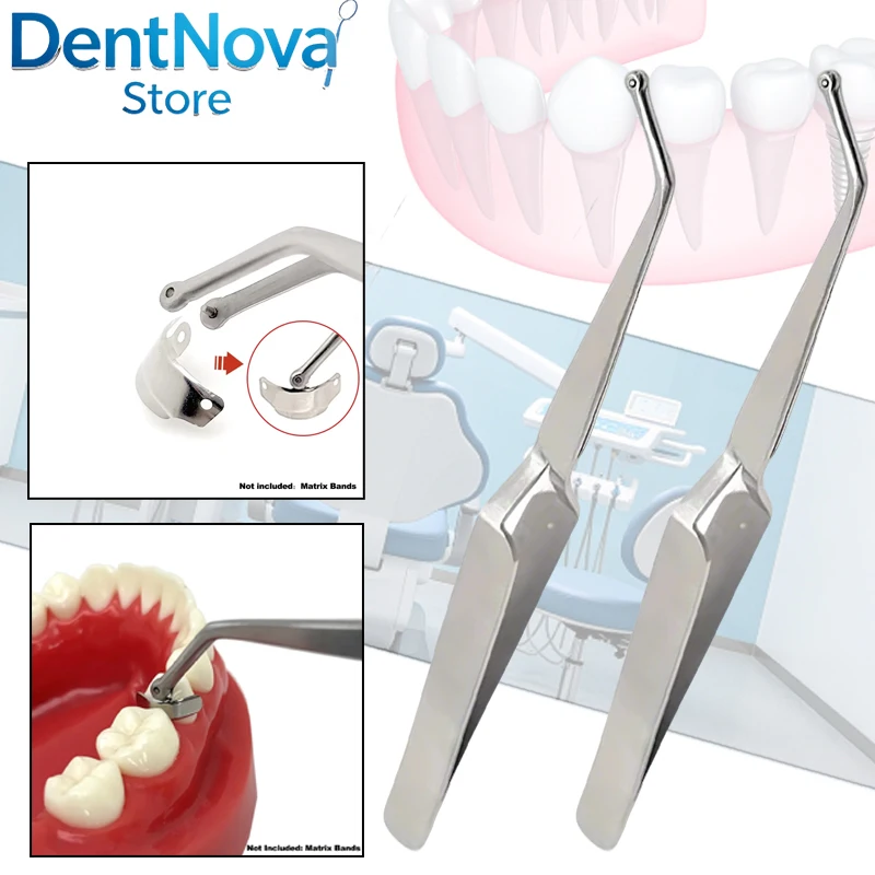 

Dental Matrix Holder Clamp Plier for Cavity Tooth Repair with Stainless Steel Bands & Tweezer