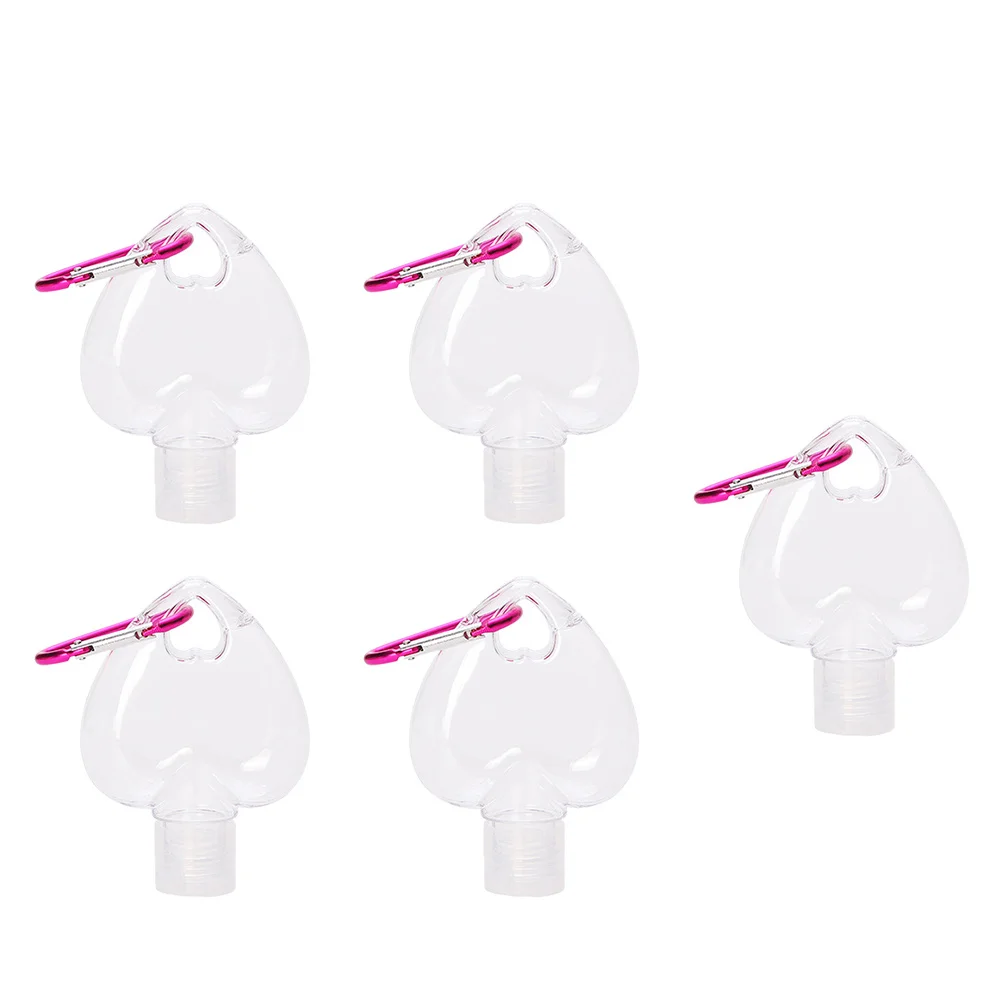 5 pçs amor gancho garrafas de viagem recarregáveis recipientes de armazenamento portátil adequado shampoo lavagem corporal loção facial creme para as mãos ao ar livre