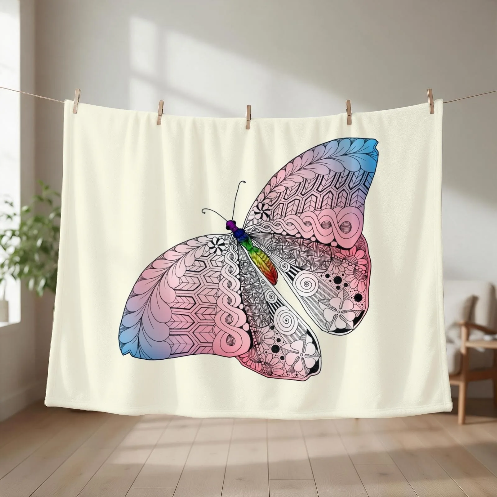 Trans Pride Butterfly Throw Blanket Summer Beddings Luxury Brand Baby Thermal Blankets