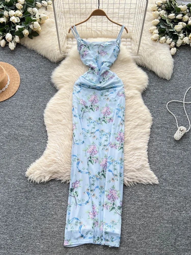 Bloemenprint Slim Fit Dr Koreaanse Sle Hoge Taille A-lijn Rok ort Sve Dames Zomer Dr Hot Girl Design