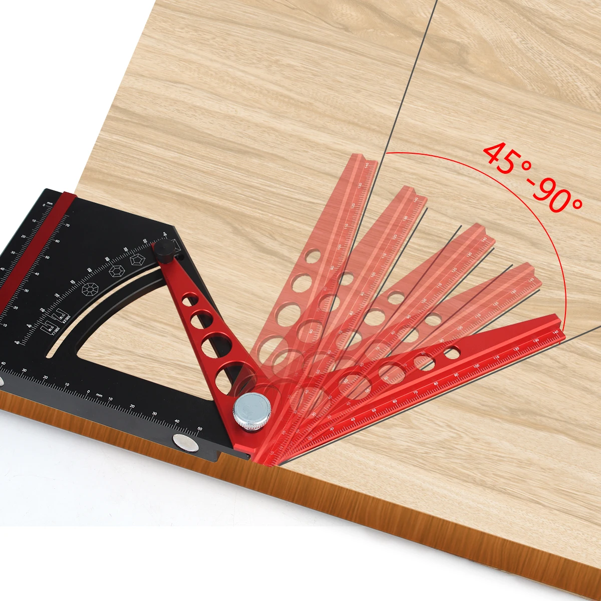 1 قطعة مجموعة قابلة للتعديل مربع الخطاط ، المنقلة زاوية سبائك الألومنيوم المنقولة ، أدوات مساعدة قياس النجارة #3