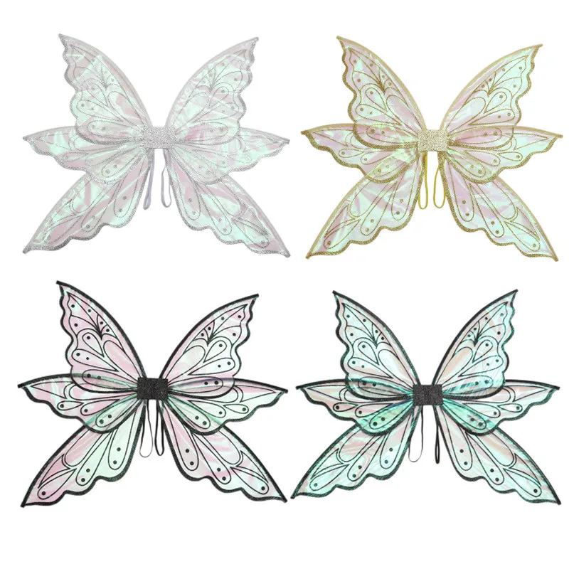 Princess Elf Butterfly Wings for Kids, Performance Props for Girls, Happy Birthday, Wedding Party Decorations, Angel Wings