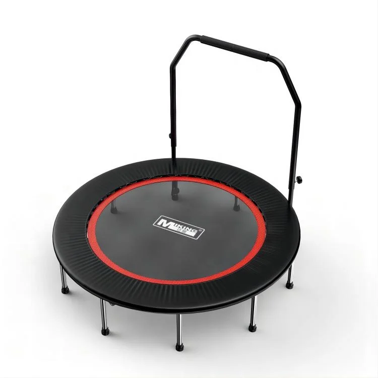 Foldable Mini Trampoline for Adults Kids Indoor with Adjustable Handle  Fitness Trampoline Home GYM Equipment