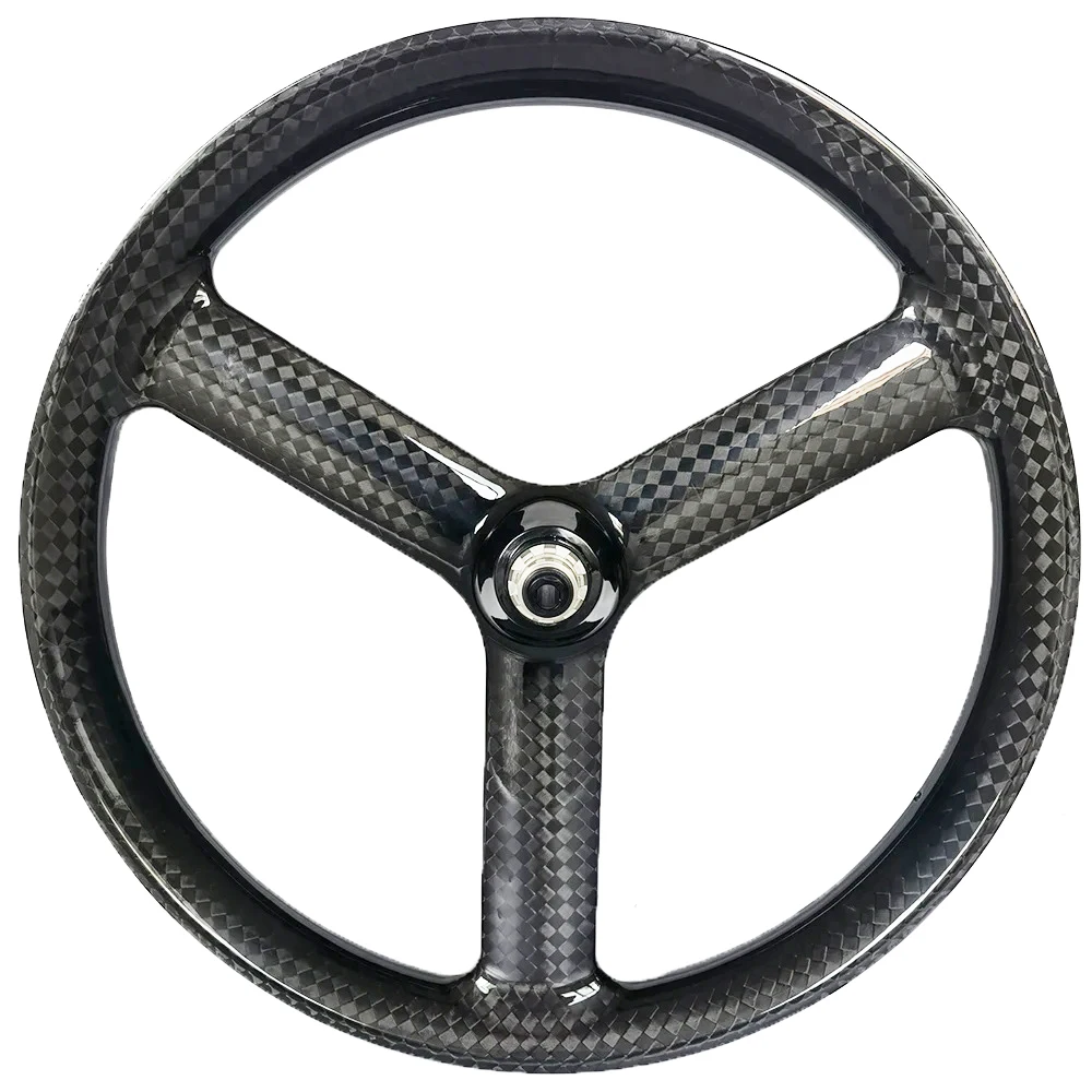Newest Full Carbon 3 Spokes Tri Spokes  Bike Wheels 65mm/90mm Width 26er bike Wheel 26er Snow 3 SPOKE Wheel