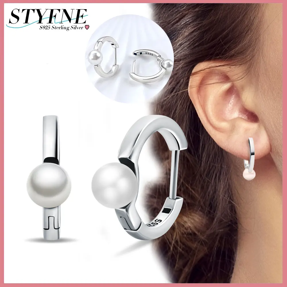 Earrings 925 Silver Treated Freshwater Cultured Pearl Earrings Fit Women Fine Jewelry Gifts