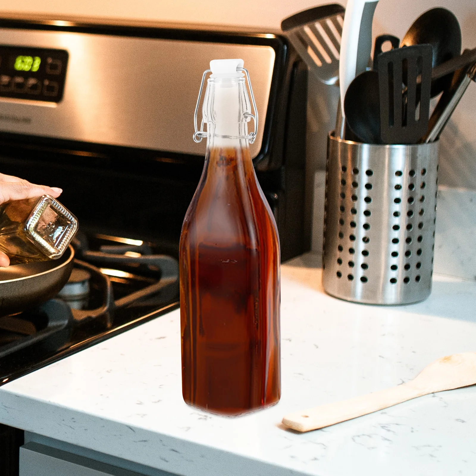 

2 шт. стеклянные бутылки для масла, прозрачная бутылка для уксуса, простой в использовании подарок на новоселье, прозрачные контейнеры для приготовления пищи, выпечки, барбекю