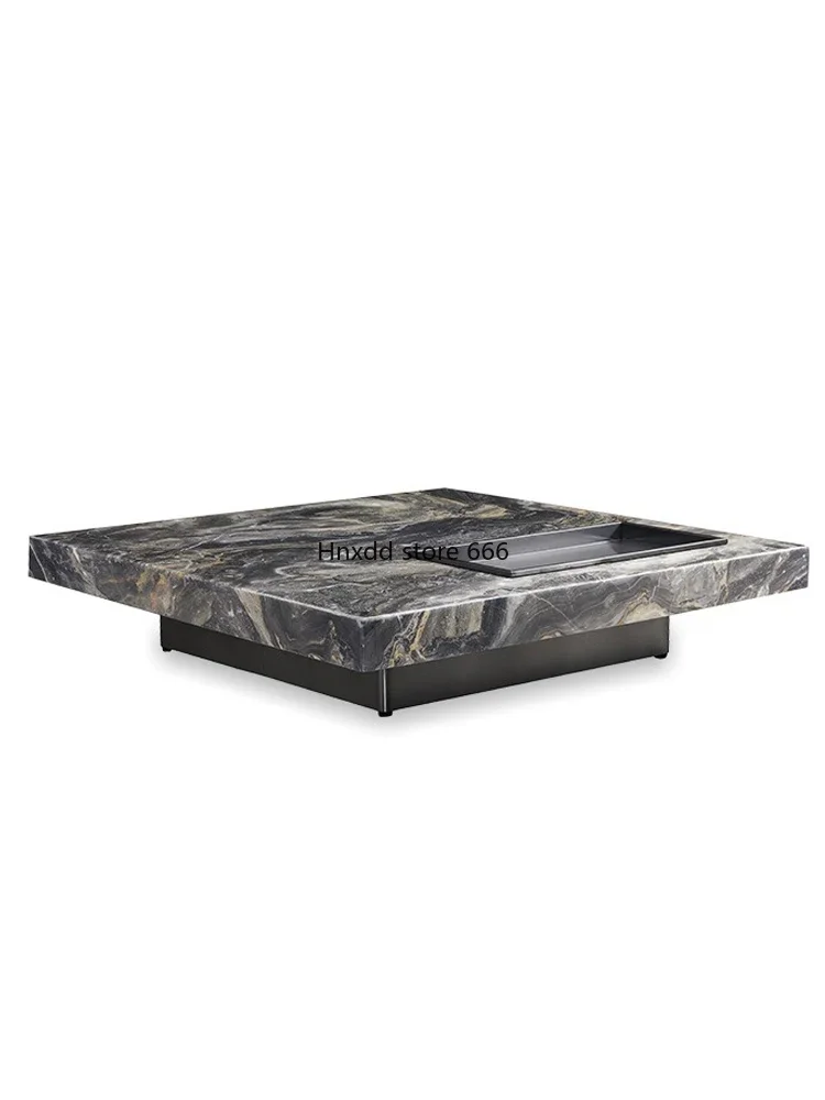

Light luxury marble coffee table modern simplicity
