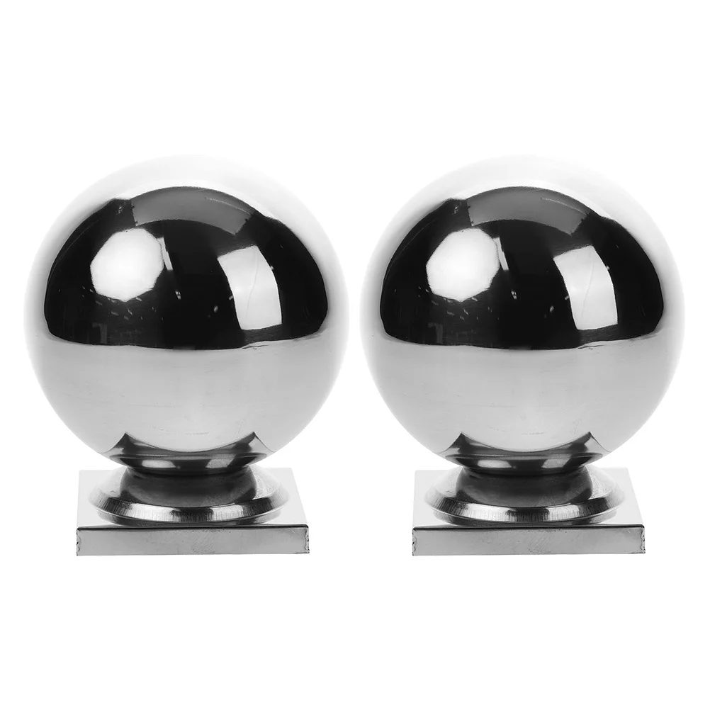 2pcs Stainless Steel Ball Post Cap Fence Gate Decorative Accessory Durable Outdoor Railing End Cap For Deck Porch Stair