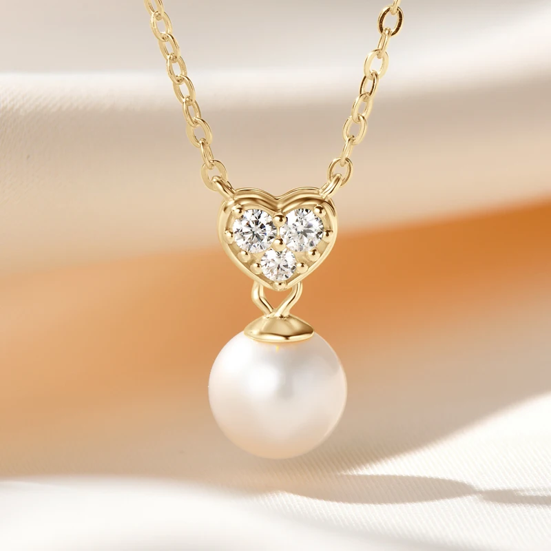 OXTAO Real 925 Silver Necklace Natural Freshwater Pearl Pendant for Women Clavicle Chain Necklace Fine Jewelry Gift wholesale