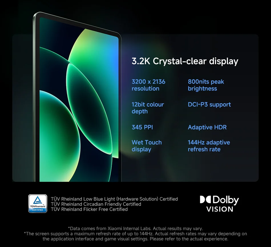Global Version Xiaomi Pad 8 Pro 11.2" 3.2K 144Hz 3200×2136 Display Snapdragon 8 Elite Tablet 9200mAh Battery 67W HyperCharge