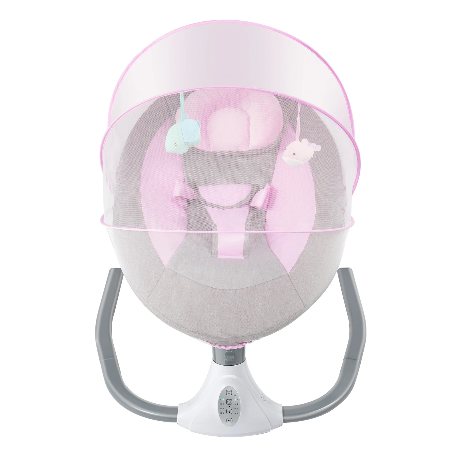 Electric Baby Swing Chair with Remote Control Mosquito Net 4-Gear Swing Built-in Lullabies Bluetooth Function and USB Flash