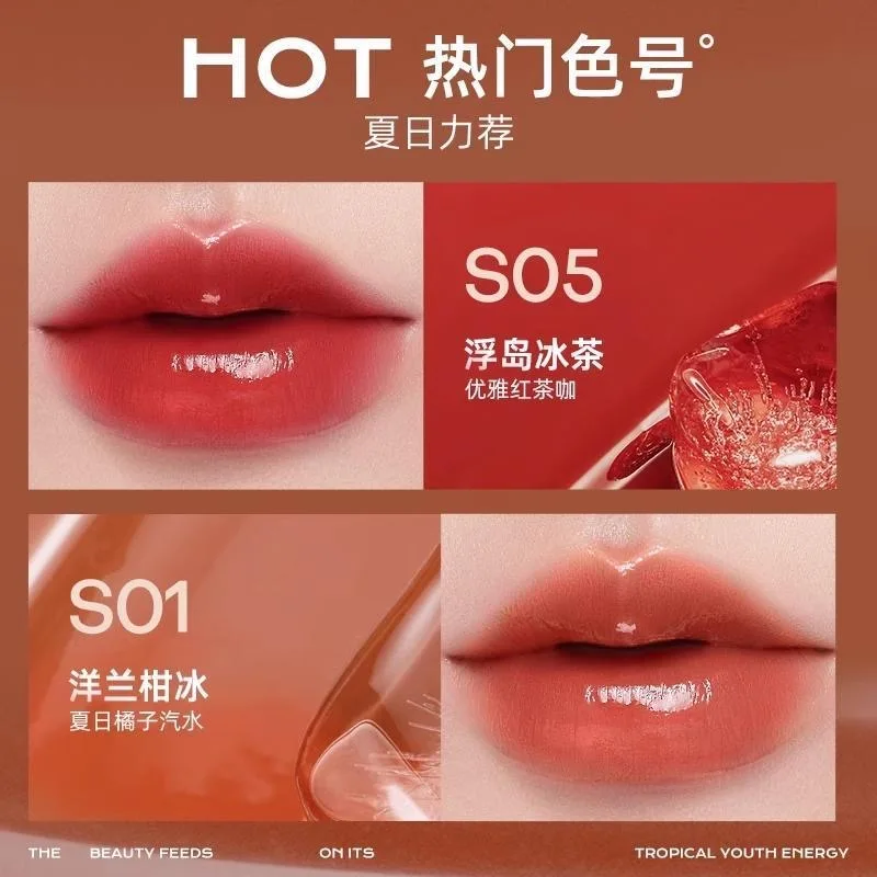 MISTINE ลิปสติก Matte Surface NUDE สี Non Stick CUP ลิปสติก Jelly Balm Moisturizing Tinted Lip Balm Hydrating Vitamin E