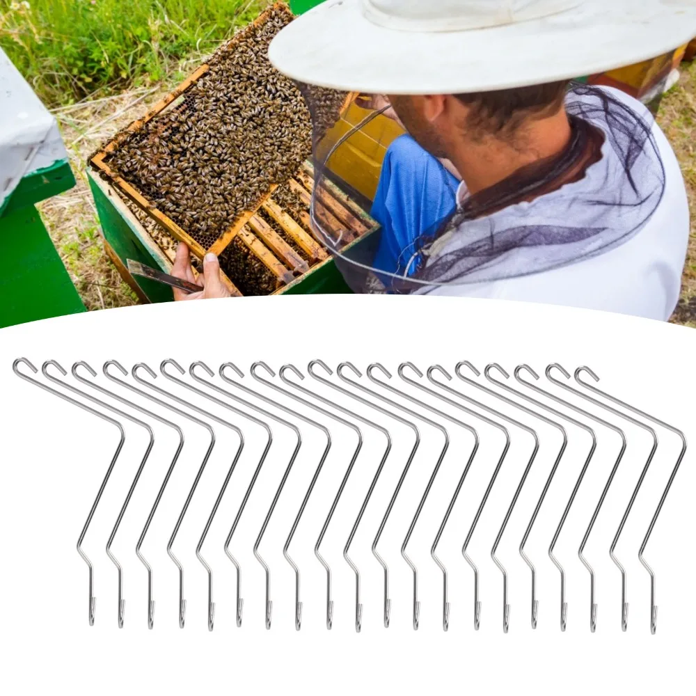 20Pcs Easy to Use Stainless Steel Beehive Connector Silver Durable Bend Wire Holder Beehive Spring Clip Wooden Beehive