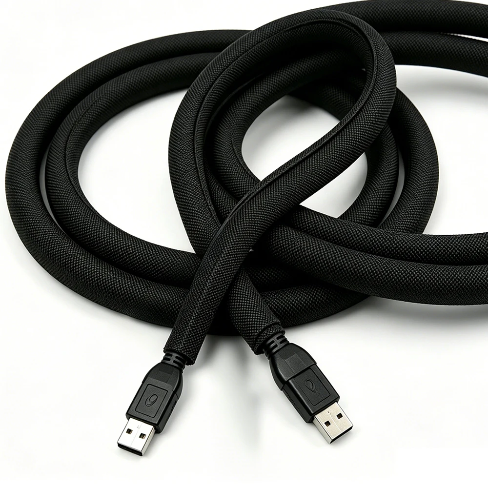 Cable Sleeve Self Closing PET Braided Expandable Auto Line Management Overlaps Flexible Loom Split Pipe Tube Wire Wrap Protect