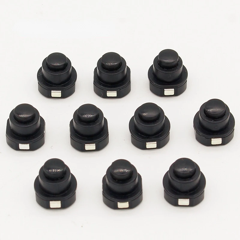 10PCS a lot Flashlight Torch Part Round Push Button Switch Black DC 30V 1A 10mm x 10mm (D*H)