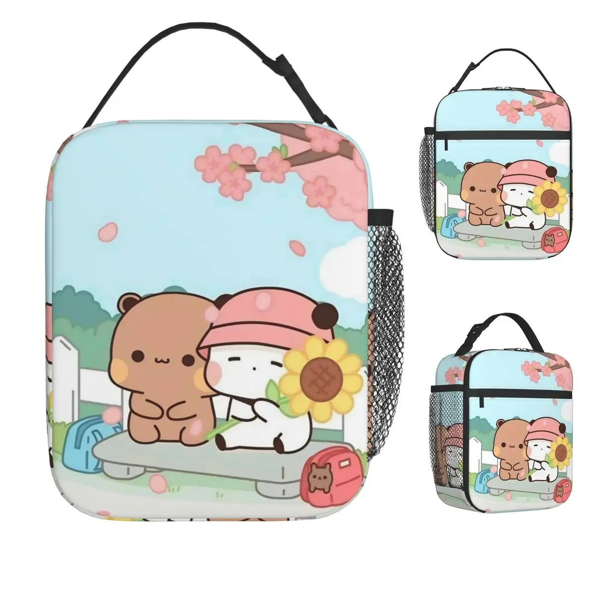 

Bubu Dudu Милый мультяшный медведь Сумка для обеда Kawaii Panda Ретро Ланч-бокс Пляжная удобная сумка-тоут для еды Графическая сумка-холодильник