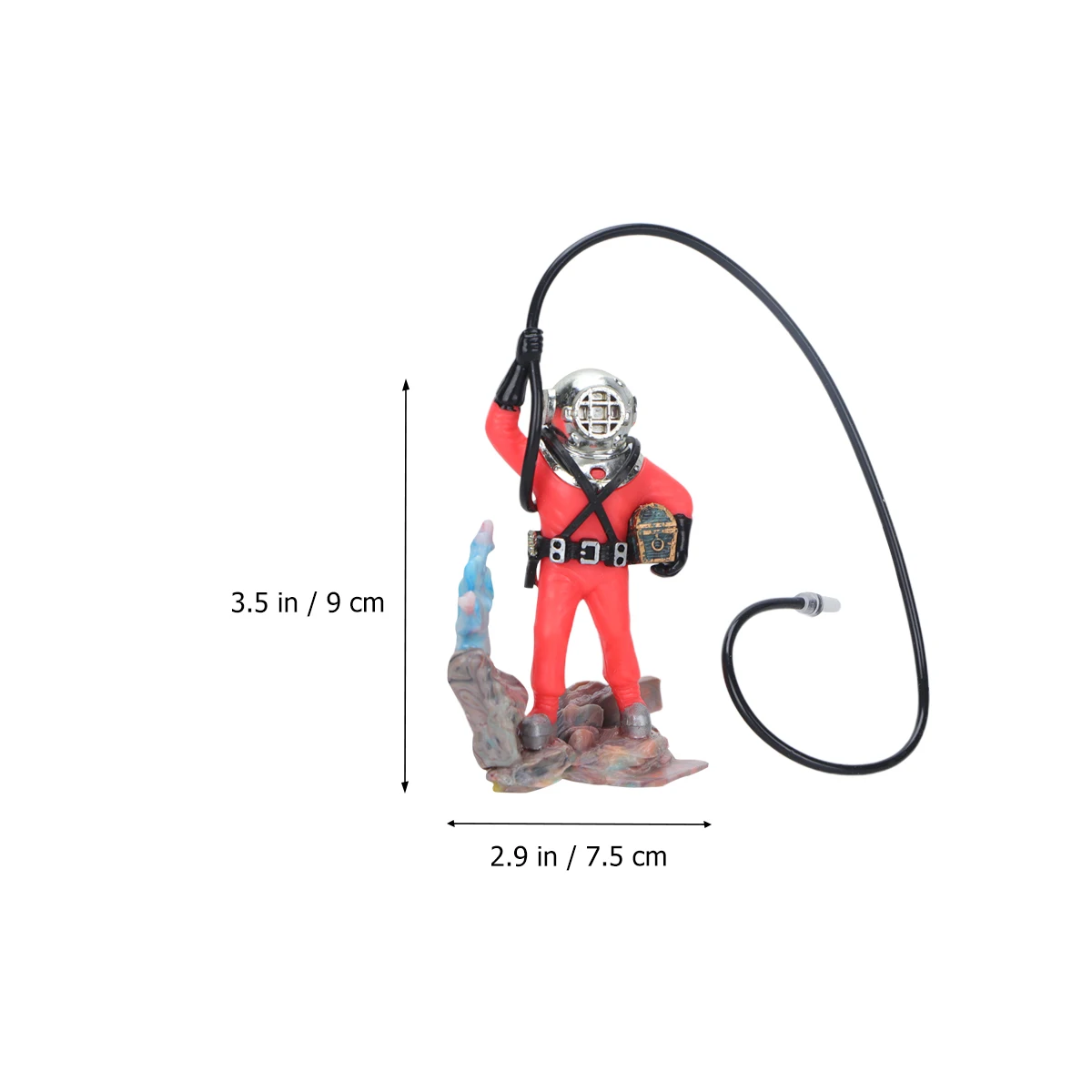 

Aquarium Diver Sculpture Fish Tank Ornament Resin Treasure Figure Underwater Decor Bubble Effect Fish Tank Accessories