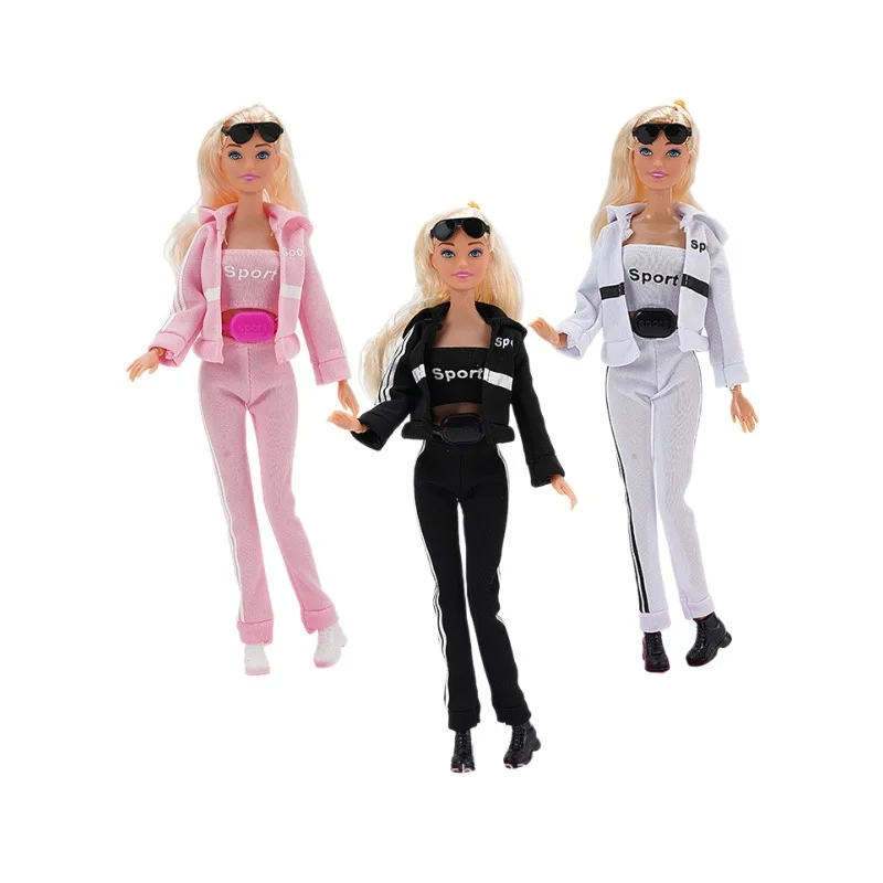 30cm European Fashion Girls Doll Toys Joints Movable Trend Personality 1/6 BJD Doll Casual Sportswear Suit DIY Dress Up Toys