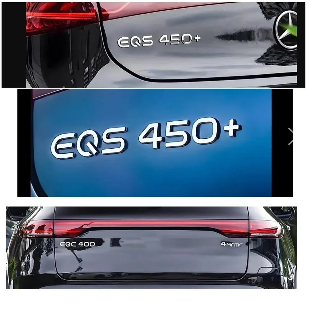 OK Gloss Black Trunk Letters for Mercedes Benz New Energy EQA260 EQB300 EQC350 EQS450+ EQE350 EQE53 EQS53 4MATIC Emblems Namepla
