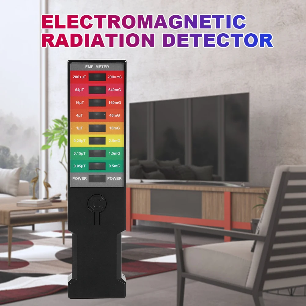 Elektromagnetischer Felddetektor, 8-LED-Strahlungsdosimeter, hochpräziser tragbarer EMF-Magnetfeldmonitor, EMF-Strahlungstester