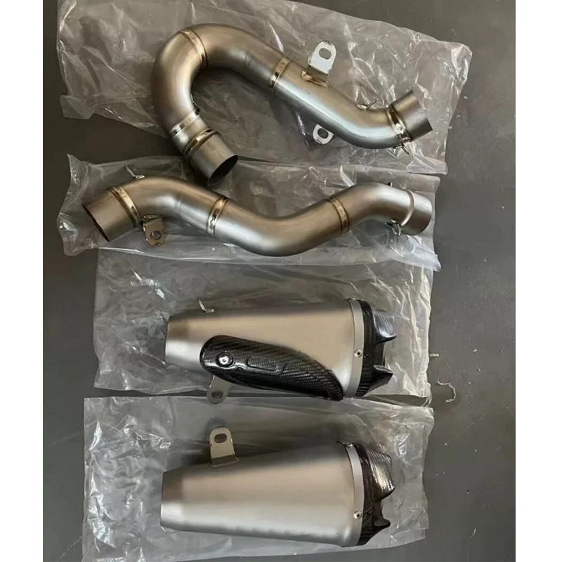 Titanium Alloy  Motorcycle Exhaust Middle Tail Link Pipe Carbon Muffler for Ducati Panigale Streetfighter V4 Escape System