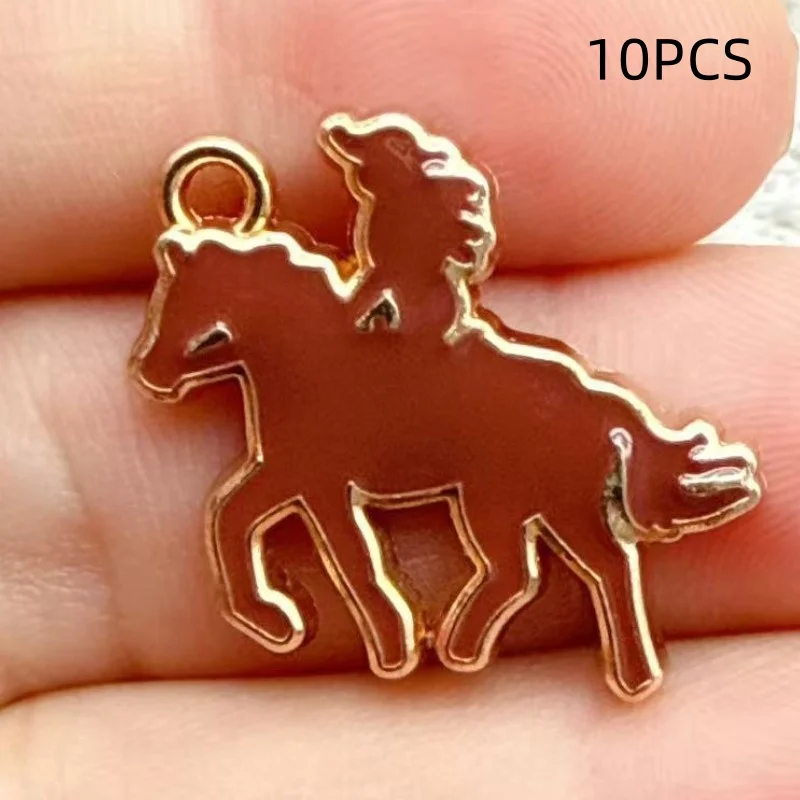 10PCS New Western Cowboy Hat Boots Horse Accessories DIY Necklace Earrings Keychain Pendant