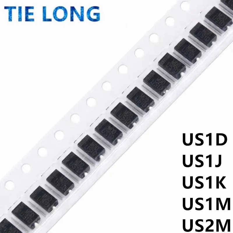 100PCS US1D US1J US1K US1M US2M SMA HER103 HER107 HER207 UF4005 UF4006 SMD 1A 2A 600V 800V 1000V Rectifier Diode New