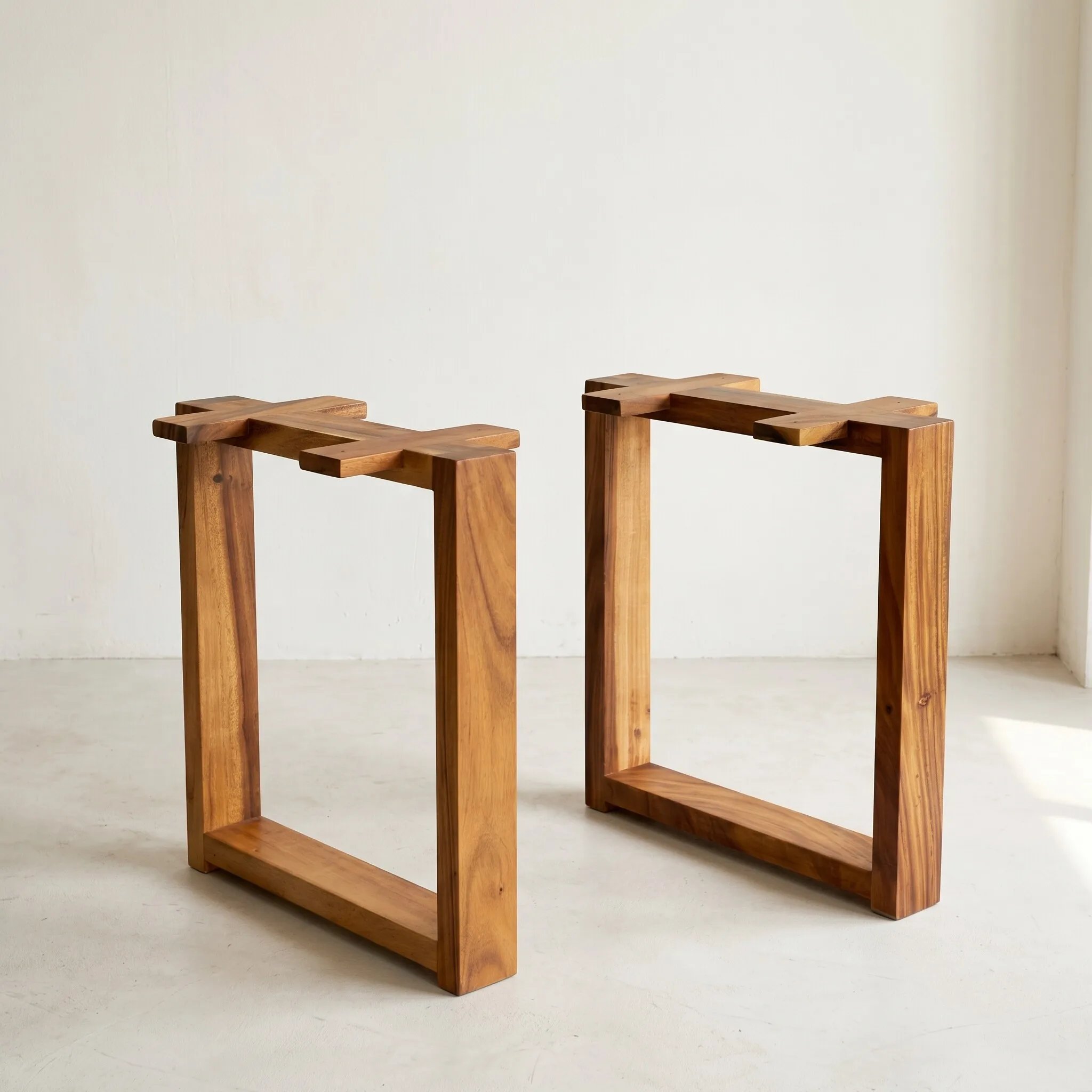 Walnut wood mouth shaped bracket, pure solid wood, dining, reading, tea, office desk with table legs and footrests