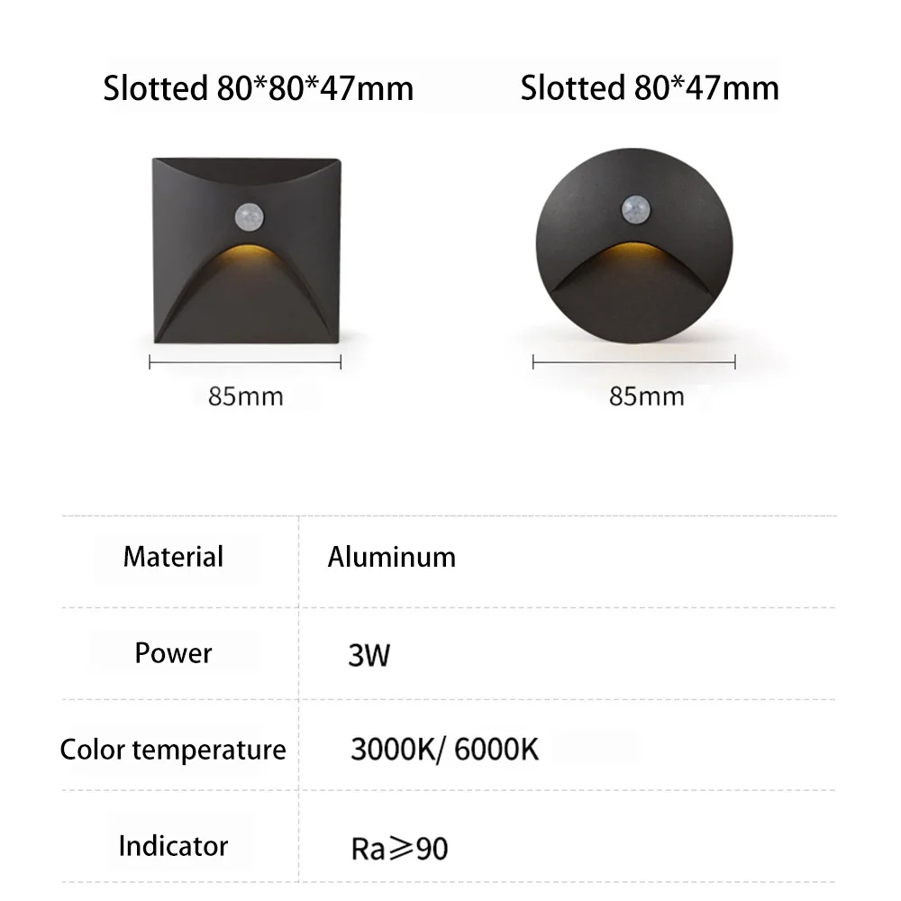 Imagem -02 - Lâmpada de Parede do Sensor de Movimento Humano Inteligente Impermeável Ip65 Iluminação Exterior Luz da Noite da Escada 3w C.a. 85265v